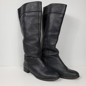 Genuine Black Leather Slouchy Riding Boots Size Women' Size 8.5